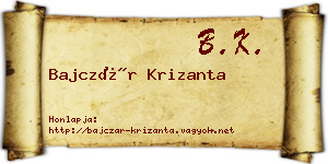 Bajczár Krizanta névjegykártya